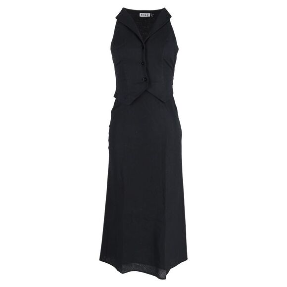 Rixo Kimmy Terno Accent Midi Dress in Black Viscose
